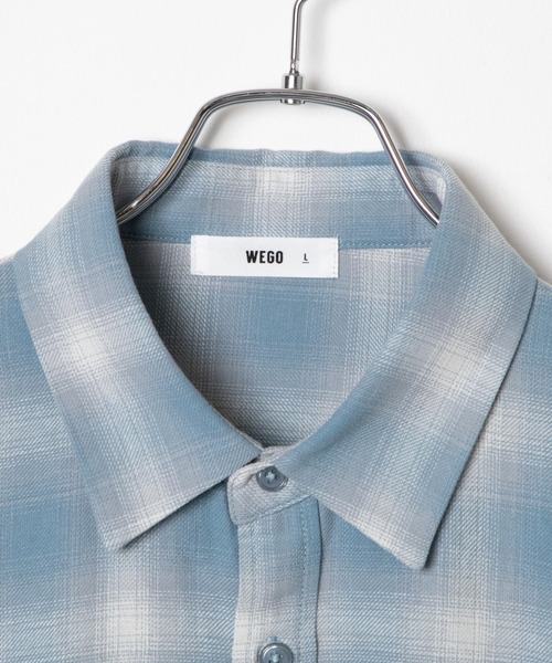 WEGO（ウィゴー）の「WEGO/オンブレチェックルーズ5分袖シャツ（シャツ/ブラウス・メンズ・サックスブルー/ネイビー・LARGE/MEDIUM）」の5枚目の写真