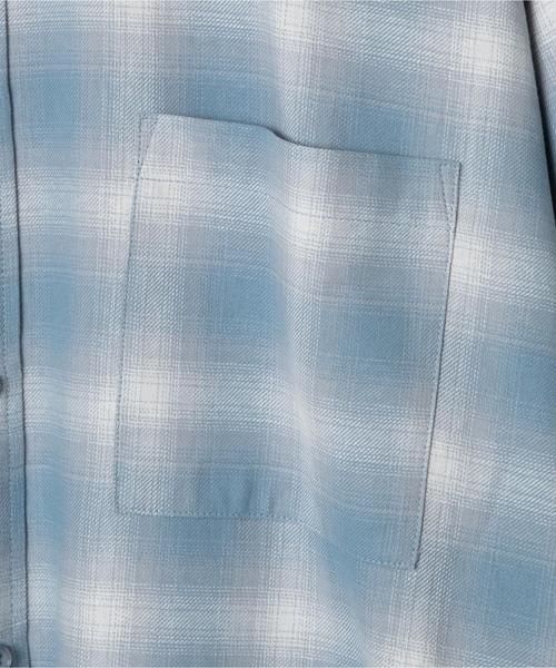 WEGO（ウィゴー）の「WEGO/オンブレチェックルーズ5分袖シャツ（シャツ/ブラウス・メンズ・サックスブルー/ネイビー・LARGE/MEDIUM）」の6枚目の写真