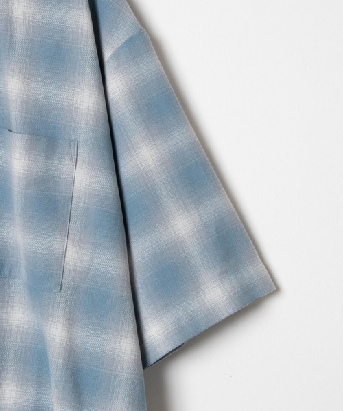 WEGO（ウィゴー）の「WEGO/オンブレチェックルーズ5分袖シャツ（シャツ/ブラウス・メンズ・サックスブルー/ネイビー・LARGE/MEDIUM）」の7枚目の写真
