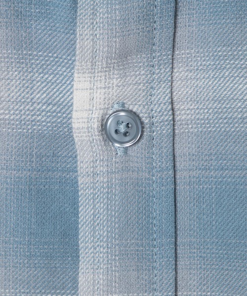 WEGO（ウィゴー）の「WEGO/オンブレチェックルーズ5分袖シャツ（シャツ/ブラウス・メンズ・サックスブルー/ネイビー・LARGE/MEDIUM）」の3枚目の写真