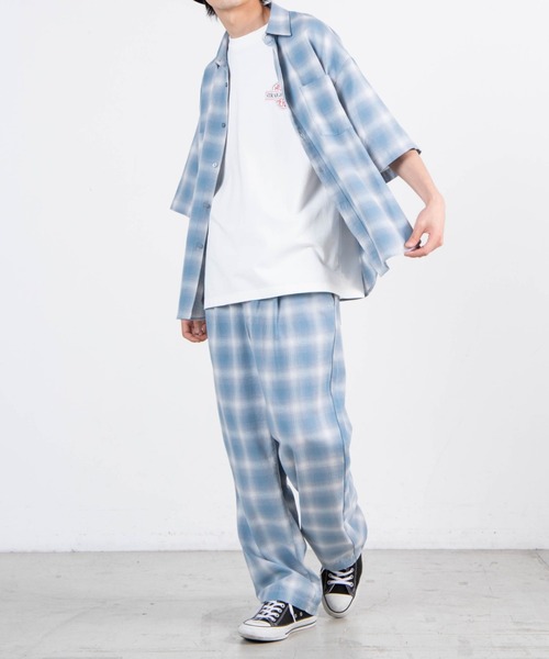 WEGO（ウィゴー）の「WEGO/オンブレチェックルーズ5分袖シャツ（シャツ/ブラウス・メンズ・サックスブルー/ネイビー・LARGE/MEDIUM）」の15枚目の写真