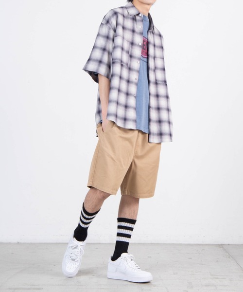 WEGO（ウィゴー）の「WEGO/オンブレチェックルーズ5分袖シャツ（シャツ/ブラウス・メンズ・サックスブルー/ネイビー・LARGE/MEDIUM）」の20枚目の写真