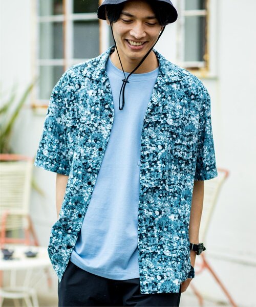 THE SHOP TK (ザ ショップ ティーケー )の「◆シワになりにくいボタニカルプリントシャツ(シャツ/ブラウス・メンズ・アイボリー系/サックスブルー系/グレー系3/グリーン系その他5・02/03/04)」の1枚目の写真