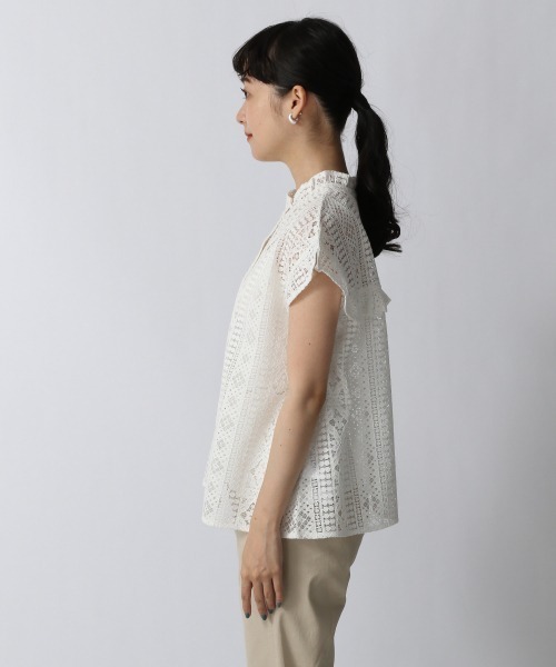 LOWRYS FARM（ローリーズファーム）の「レースフリルプルオーバーＦＳ　949883（Tシャツ/カットソー・レディース・ブラック/オフホワイト・FREE）」の5枚目の写真