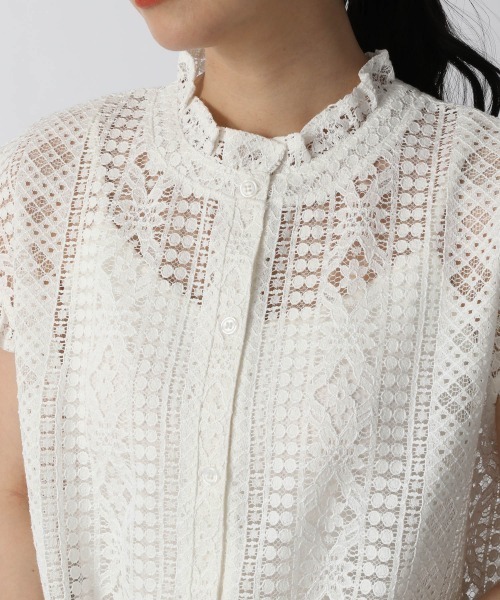 LOWRYS FARM（ローリーズファーム）の「レースフリルプルオーバーＦＳ　949883（Tシャツ/カットソー・レディース・ブラック/オフホワイト・FREE）」の7枚目の写真