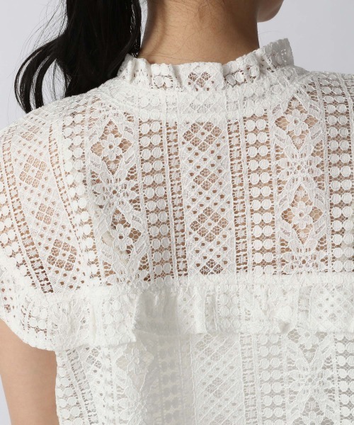 LOWRYS FARM（ローリーズファーム）の「レースフリルプルオーバーＦＳ　949883（Tシャツ/カットソー・レディース・ブラック/オフホワイト・FREE）」の10枚目の写真