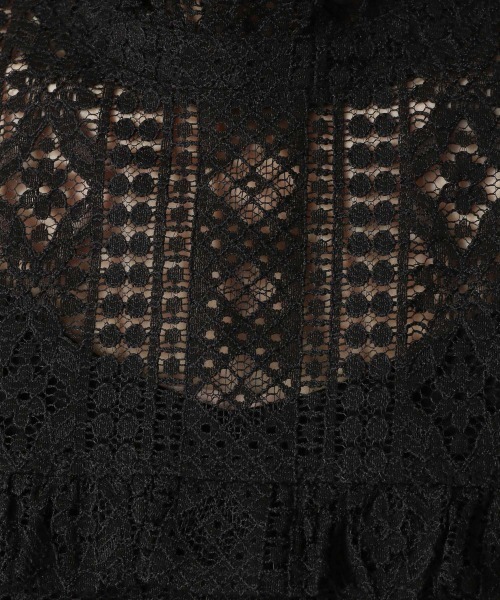 LOWRYS FARM（ローリーズファーム）の「レースフリルプルオーバーＦＳ　949883（Tシャツ/カットソー・レディース・ブラック/オフホワイト・FREE）」の12枚目の写真
