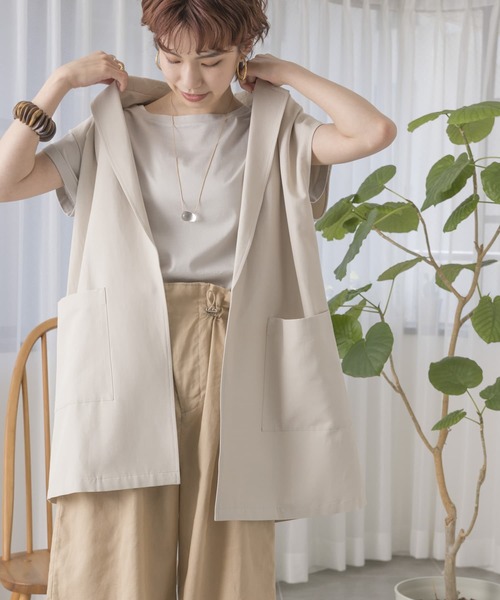URBAN RESEARCH（アーバンリサーチ）の「テーラードジレ（その他アウター・レディース・ライトベージュ/オリーブ・FREE）」の9枚目の写真