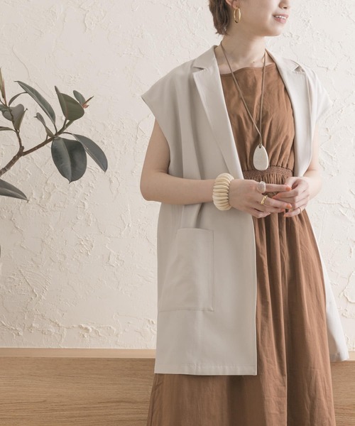 URBAN RESEARCH（アーバンリサーチ）の「テーラードジレ（その他アウター・レディース・ライトベージュ/オリーブ・FREE）」の13枚目の写真