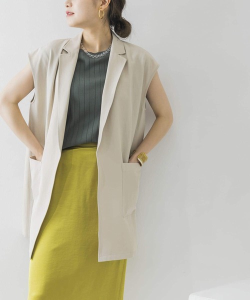 URBAN RESEARCH（アーバンリサーチ）の「テーラードジレ（その他アウター・レディース・ライトベージュ/オリーブ・FREE）」の18枚目の写真