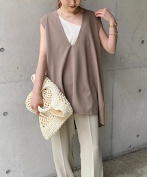 CAPRICIEUX LE'MAGE | ジョーゼット深Vベスト(ベスト)