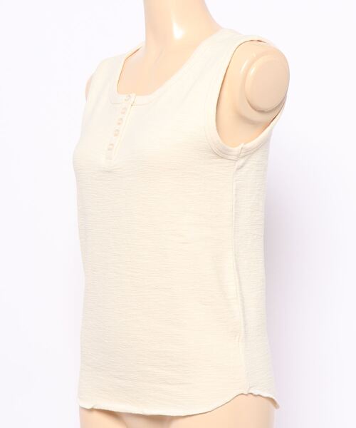 nemne store（ネンネストア）の「ひつじに包まるヘンリータンクトップ（タンクトップ・レディース・オフホワイト/カーキ/オレンジ・フリー）」の5枚目の写真