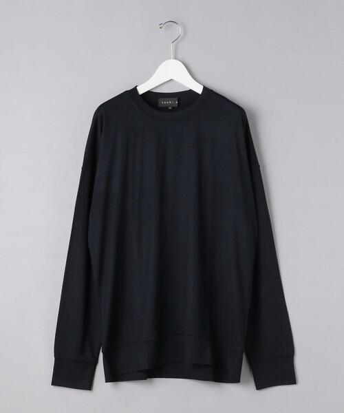 tsuki.s（ツキドットエス）の「＜tsuki.s（ツキドットエス）＞ ウールテンジク クルーネック（Tシャツ/カットソー・メンズ・ダークブラウン/ネイビー・SMALL/MEDIUM/LARGE）」の2枚目の写真
