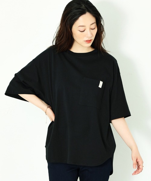C17（シーセブンティーン）の「C17 ポケットビッグTシャツ（Tシャツ/カットソー・レディース・グレー/ブラック/キャメル/ワインレッド・LARGE/MEDIUM）」の2枚目の写真