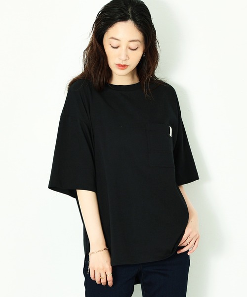 C17（シーセブンティーン）の「C17 ポケットビッグTシャツ（Tシャツ/カットソー・レディース・グレー/ブラック/キャメル/ワインレッド・LARGE/MEDIUM）」の7枚目の写真