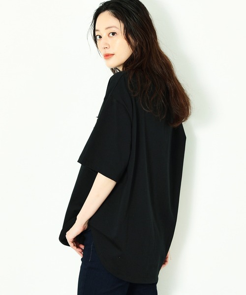 C17（シーセブンティーン）の「C17 ポケットビッグTシャツ（Tシャツ/カットソー・レディース・グレー/ブラック/キャメル/ワインレッド・LARGE/MEDIUM）」の8枚目の写真