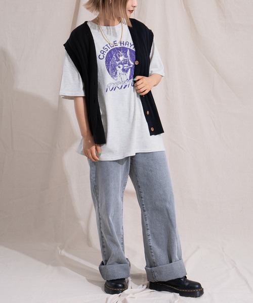 kutir(クティール)の「FOXプリントTシャツ(Tシャツ/カットソー・レディース・パープル/グリーン/オートミール・FREE)」の7枚目の写真