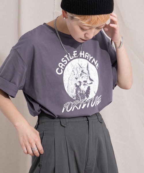 kutir(クティール)の「FOXプリントTシャツ(Tシャツ/カットソー・レディース・パープル/グリーン/オートミール・FREE)」の19枚目の写真