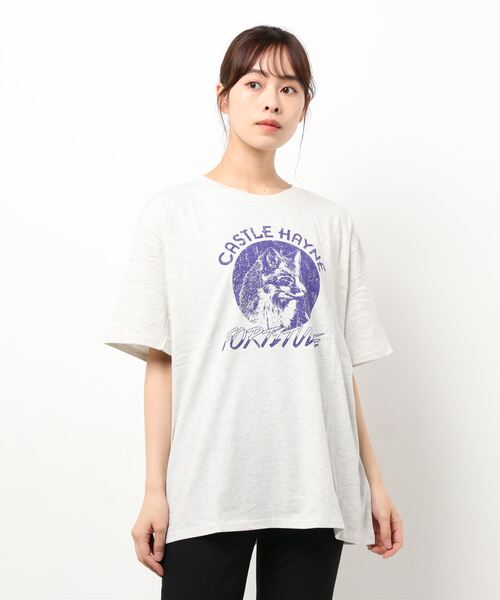 kutir(クティール)の「FOXプリントTシャツ(Tシャツ/カットソー・レディース・パープル/グリーン/オートミール・FREE)」の6枚目の写真