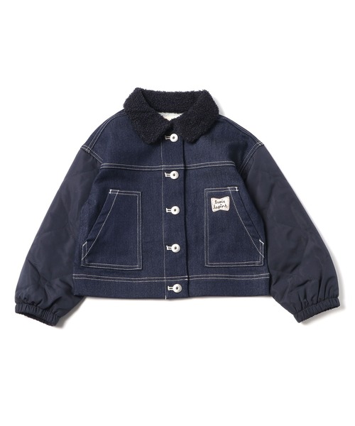 trois lapins kp（トロワラパンケーピー）の「デニム×タフタジャケット(140-160cm)（デニムジャケット・キッズ・ネイビー・140cm/150cm/160cm）」の8枚目の写真