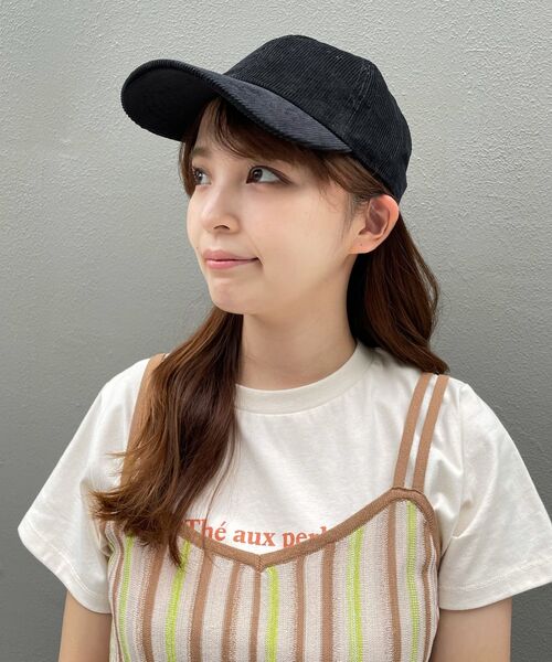OPAQUE.CLIP（オペークドットクリップ）の「◆newhattan コーデュロイキャップ（キャップ・レディース・ダークグレー/ブラック/キャメル・00）」の4枚目の写真