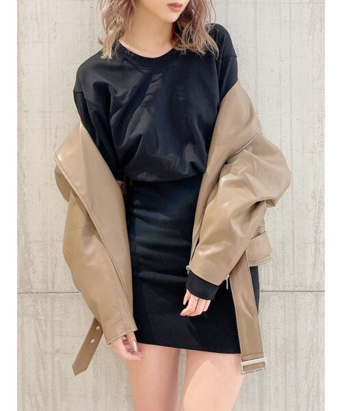 GYDA(ジェイダ)の「BACKOPENスウェットワンピース(ワンピース・レディース・グレー/ブラック/ベージュ・FREE)」の7枚目の写真