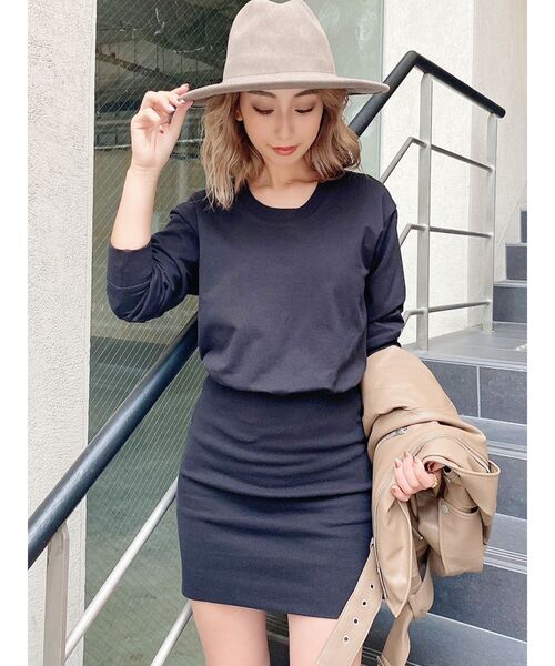 GYDA(ジェイダ)の「BACKOPENスウェットワンピース(ワンピース・レディース・グレー/ブラック/ベージュ・FREE)」の5枚目の写真