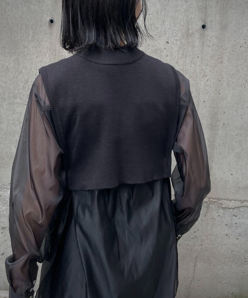 &g'aime（アンジェム）の「【&g'aime】ハイネックショートベスト（ベスト・レディース・ブラック/グレー/グレイッシュベージュ・FREE）」の13枚目の写真