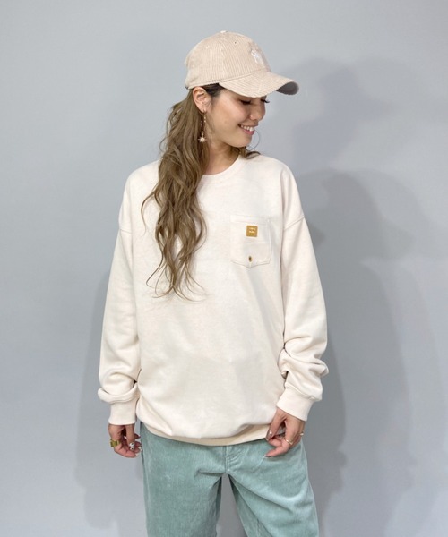 BILLABONG(ビラボン)の「【ムラサキスポーツ別注】BILLABONG/ビラボン ルーズシルエット 撥水バックプリントロゴトレーナー BB014-028(スウェット・レディース・ブラック/ホワイト・M/L)」の6枚目の写真