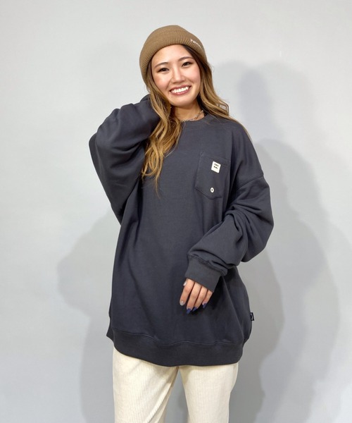 BILLABONG(ビラボン)の「【ムラサキスポーツ別注】BILLABONG/ビラボン ルーズシルエット 撥水バックプリントロゴトレーナー BB014-028(スウェット・レディース・ブラック/ホワイト・M/L)」の10枚目の写真