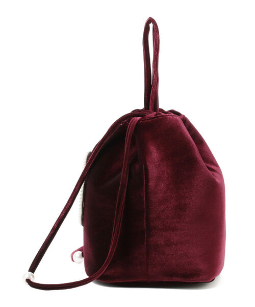 Ray BEAMS(レイビームス)の「ECODECO / ベルベット 巾着 バッグ(トートバッグ・レディース・ネイビー/ワイン・ONE SIZE)」の7枚目の写真