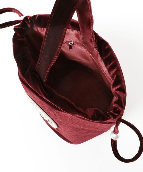 Ray BEAMS(レイビームス)の「ECODECO / ベルベット 巾着 バッグ(トートバッグ・レディース・ネイビー/ワイン・ONE SIZE)」の12枚目の写真