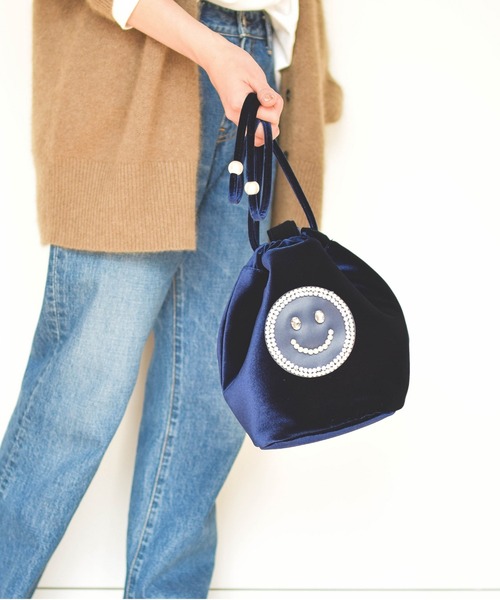 Ray BEAMS(レイビームス)の「ECODECO / ベルベット 巾着 バッグ(トートバッグ・レディース・ネイビー/ワイン・ONE SIZE)」の18枚目の写真