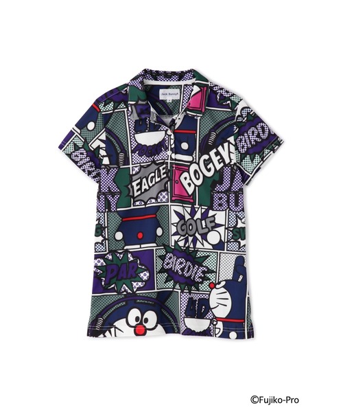 日本産 ドラえもん Jack Bunny Cool On Cool Pop アート 総柄 半袖 ポロシャツ ポロシャツ Jack Bunny ジャックバニー のファッション 本州送料無料 Arenatheatre Net