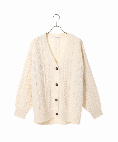 Honeys（ハニーズ）の「ケーブルチュニックカーデ（カーディガン/ボレロ・レディース・アイボリー/杢グレー/ブラウン系その他/ベージュ系その他/ブルー系その他・LL/M/L）」の11枚目の写真