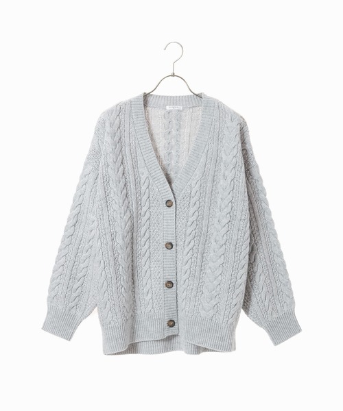 Honeys（ハニーズ）の「ケーブルチュニックカーデ（カーディガン/ボレロ・レディース・アイボリー/杢グレー/ブラウン系その他/ベージュ系その他/ブルー系その他・LL/M/L）」の19枚目の写真