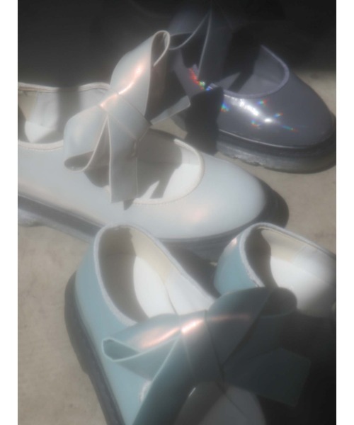 merry jenny（メリージェニー）の「auroraリボンラバーシューズ（パンプス・レディース・ブラック/グレー/アイボリー/ブルー・SMALL/MEDIUM/LARGE）」の21枚目の写真