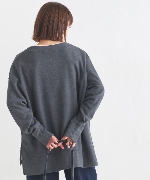 OMNES(オムネス)の「ウールタッチリブニットソー深Vネックプルオーバー(ニット/セーター・レディース・ベージュ/グレー系その他/チャコール・FREE)」の15枚目の写真