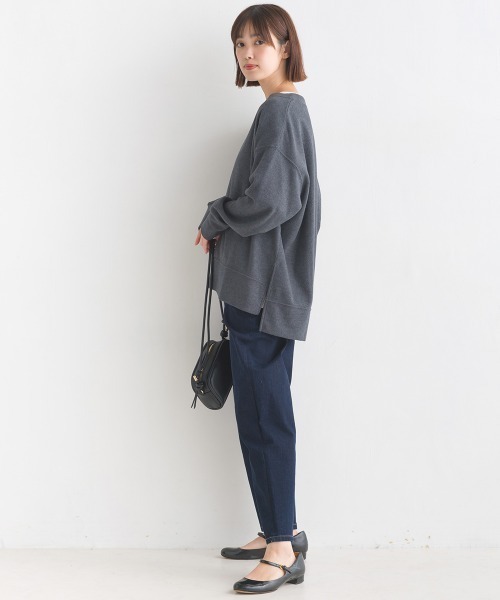 OMNES(オムネス)の「ウールタッチリブニットソー深Vネックプルオーバー(ニット/セーター・レディース・ベージュ/グレー系その他/チャコール・FREE)」の17枚目の写真