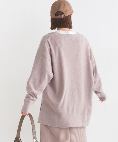 OMNES(オムネス)の「ウールタッチリブニットソー深Vネックプルオーバー(ニット/セーター・レディース・ベージュ/グレー系その他/チャコール・FREE)」の20枚目の写真