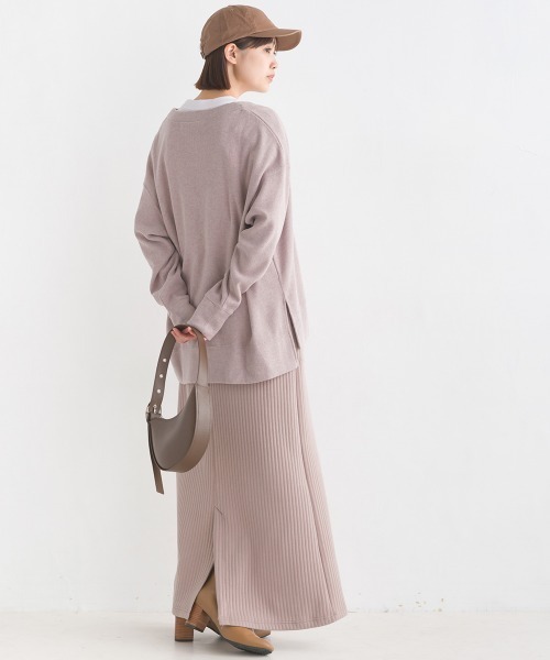 OMNES(オムネス)の「ウールタッチリブニットソー深Vネックプルオーバー(ニット/セーター・レディース・ベージュ/グレー系その他/チャコール・FREE)」の22枚目の写真