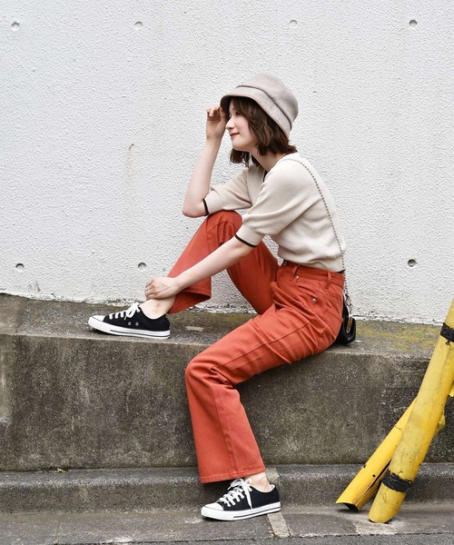 RETRO GIRL（レトロガール）の「ベーシックストレートパンツ（その他パンツ・レディース・インディゴブルー/バーガンディー/ブラウン/ブラック・L/M/S）」の4枚目の写真