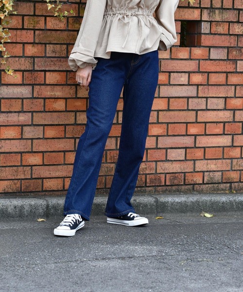 RETRO GIRL（レトロガール）の「ベーシックストレートパンツ（その他パンツ・レディース・インディゴブルー/バーガンディー/ブラウン/ブラック・L/M/S）」の3枚目の写真