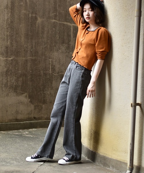 RETRO GIRL（レトロガール）の「ベーシックストレートパンツ（その他パンツ・レディース・インディゴブルー/バーガンディー/ブラウン/ブラック・L/M/S）」の12枚目の写真