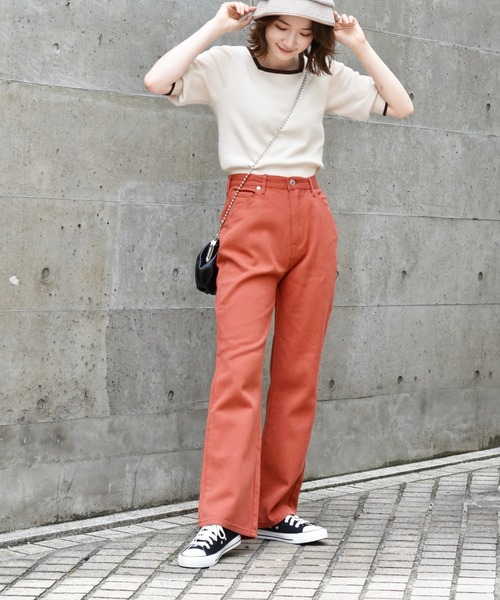 RETRO GIRL（レトロガール）の「ベーシックストレートパンツ（その他パンツ・レディース・インディゴブルー/バーガンディー/ブラウン/ブラック・L/M/S）」の10枚目の写真