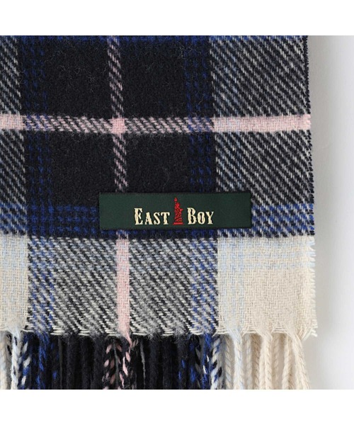 EASTBOY(イーストボーイ)の「ラムウールチェックマフラー(マフラー・キッズ・レッド系その他3/ブルー系その他5/サックスブルー/ベージュ系その他2・F)」の12枚目の写真