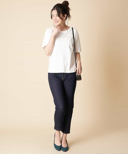 OFUON le MK（オフオンルエムケー）の「【洗濯機で洗える】スリムデニムパンツ（デニムパンツ・レディース・ネイビー/ベージュ・40/38/36）」の15枚目の写真