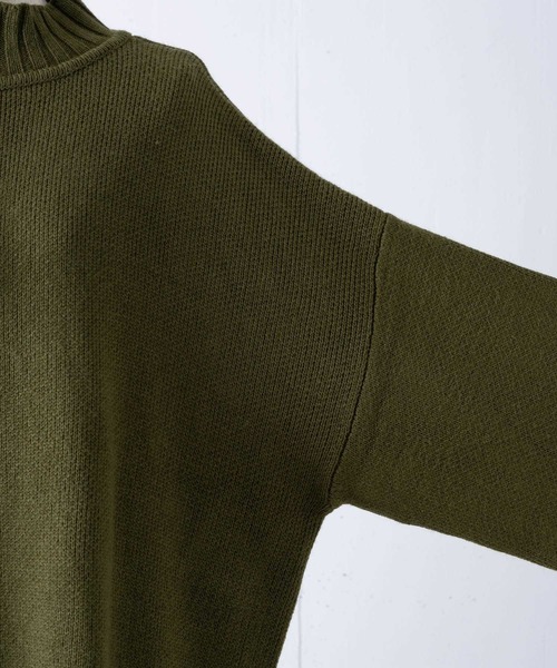 Happy John(ハッピージョン)の「damage hizip knit/ダメージハイジップニット(ニット/セーター・レディース・ブラック/グリーン/ナチュラル・FREE)」の15枚目の写真