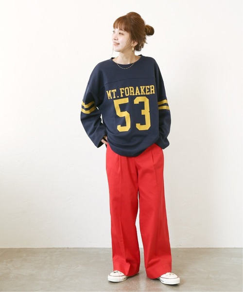 Simplicite（サンプリシテ）の「FOOTBALL BIG TEE◆（Tシャツ/カットソー・レディース・ネイビー/グリーン・FREE）」の9枚目の写真