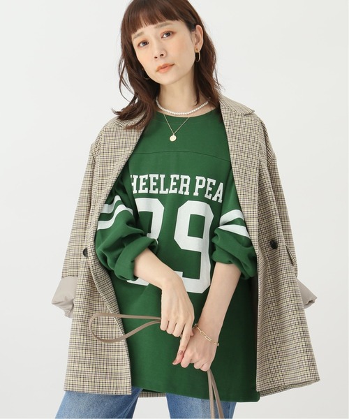 Simplicite（サンプリシテ）の「FOOTBALL BIG TEE◆（Tシャツ/カットソー・レディース・ネイビー/グリーン・FREE）」の10枚目の写真